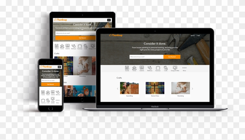Thumbtack Clone Script - Responsive Web Design Clipart