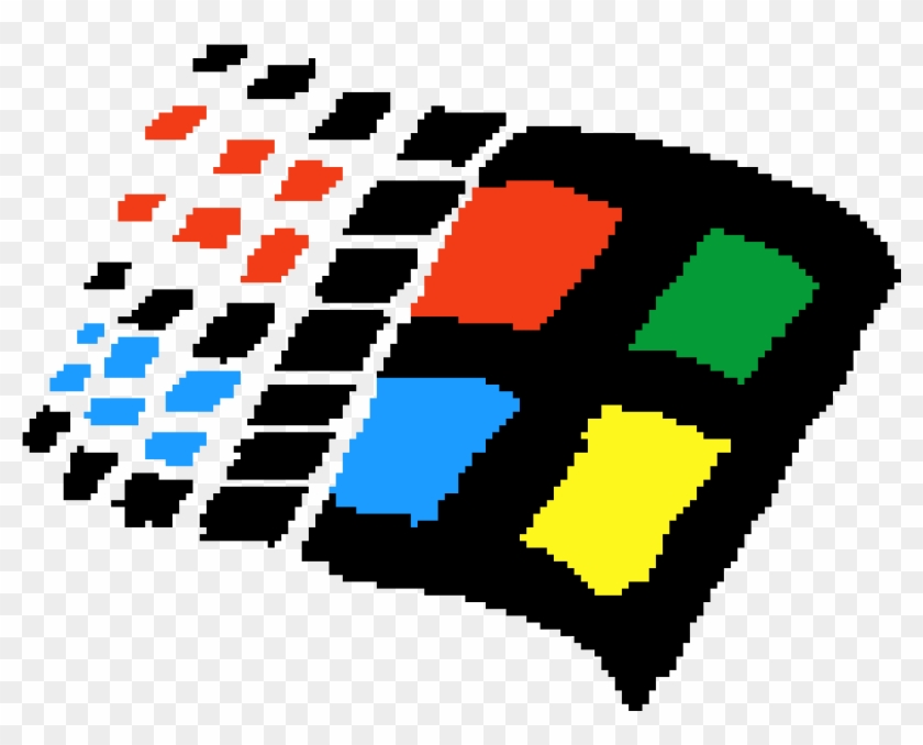 Old Windows Logo - Windows Logo Pixel Art Clipart #454551