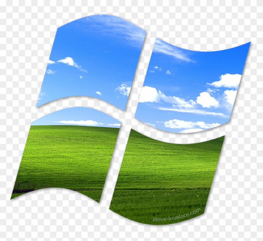 Windows Logo With Bliss Wallpaper - Windows Xp Logo Bliss Clipart #454571