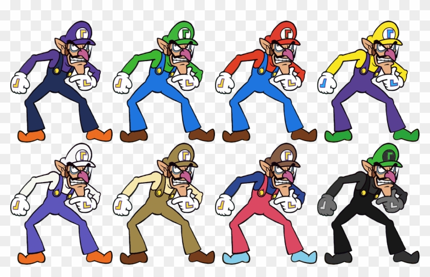 Lizuka S Alternate Color Mock Ups Waluigi Colors Clipart 454724 Pikpng