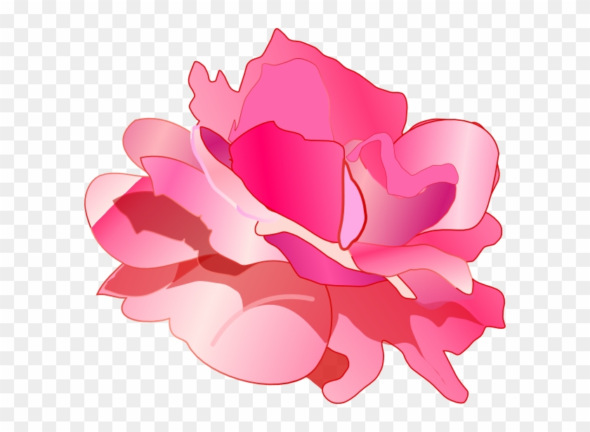 Pink Rose Svg Clip Arts 600 X 535 Px - Png Download