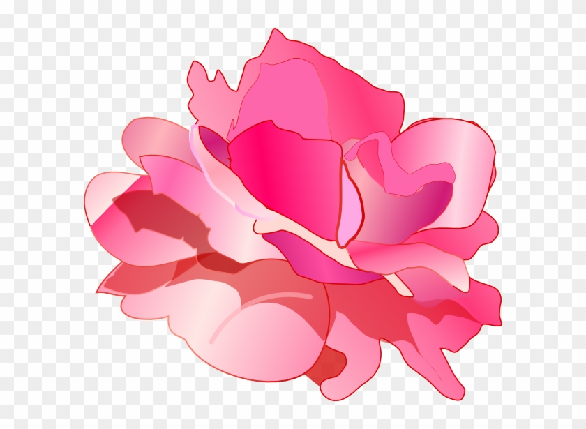 Pink Rose Svg Clip Arts 600 X 535 Px - Png Download #455159
