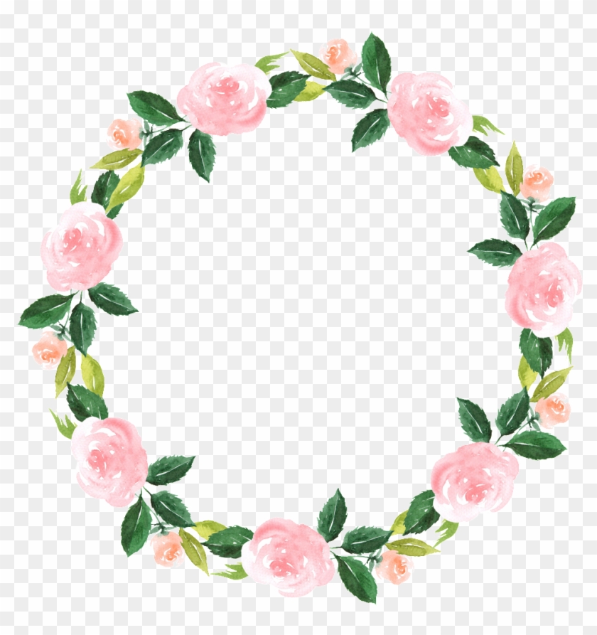 Hand Painted Pink Rose Flower Png Transparent Clipart #455431