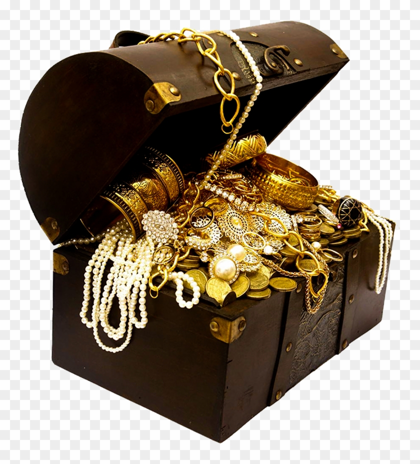 768 X 887 13 - Gold Treasure Chest Png Clipart