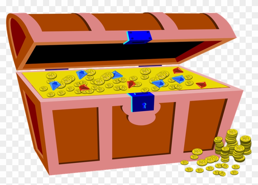 Treasure, Box, Gold, Coins, Pirate, Jewels, Fortune - Treasure Chest Clip Art - Png Download