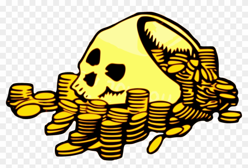 Image Black And White Download Chest Pirate Graphics - Pirate Coins Clip Art - Png Download