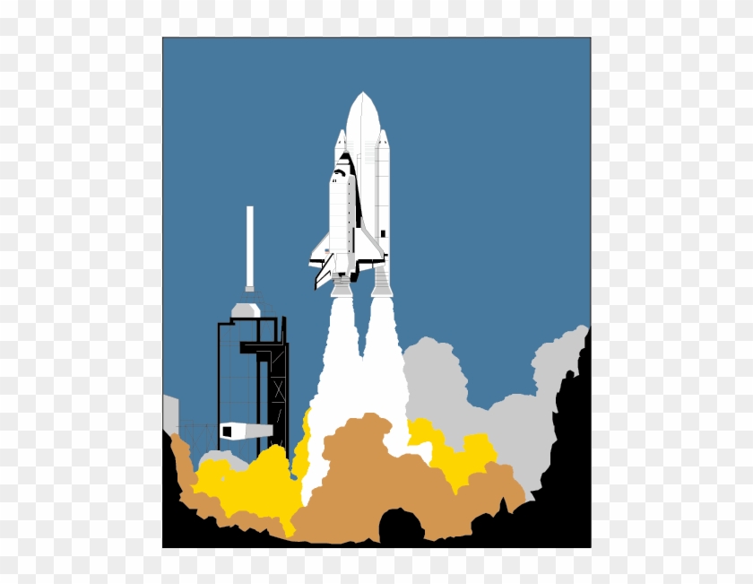 Missile Clipart Launched - Space Shuttle Launch Art - Png Download #456408