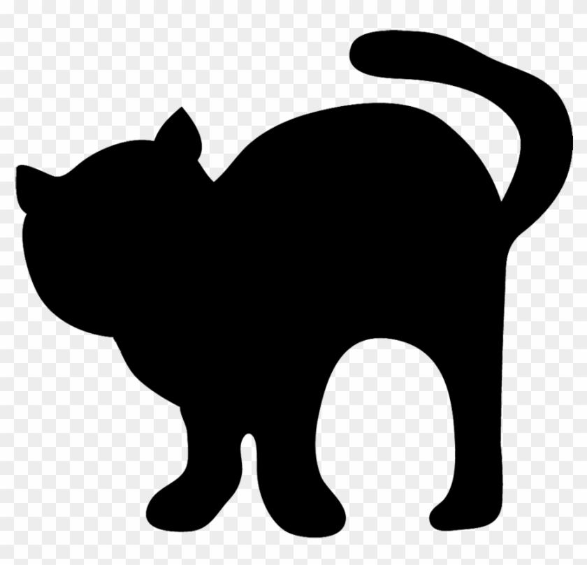 Creepy Black Cat Png Picture - Cute Black Cat Silhouette Clipart #456988