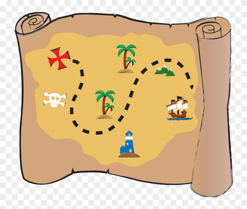 792 X 671 15 - Pirate Treasure Map Png Clipart