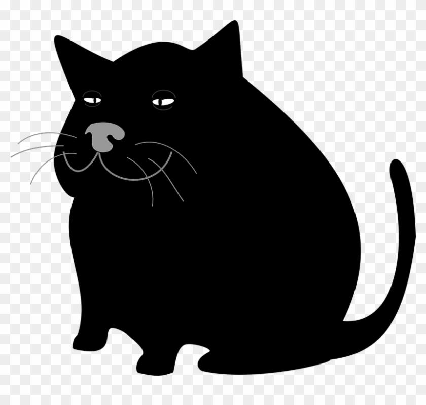 Fat Black Cat Svg Clip Arts 600 X 526 Px - Png Download #457249
