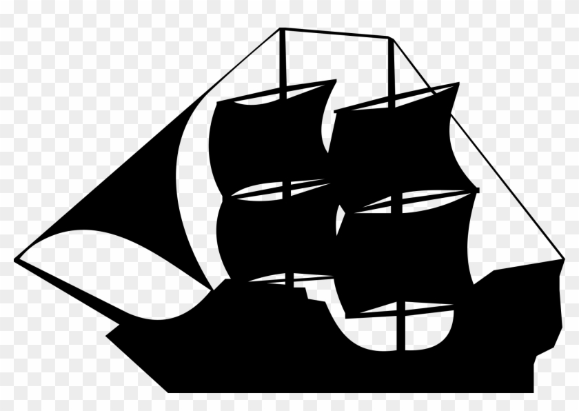 Pirate Ship Silhouette Png - Pirate Ship Vector Png Clipart #457272