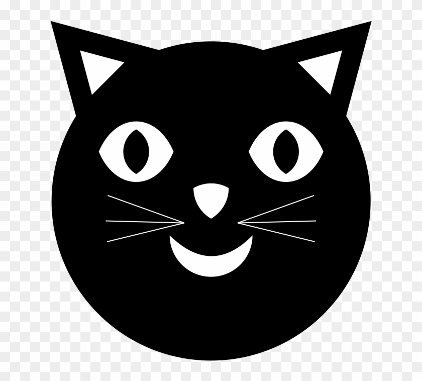 Black Cat Face Clip Art - Clipart Black Cat Face - Png Download #457327