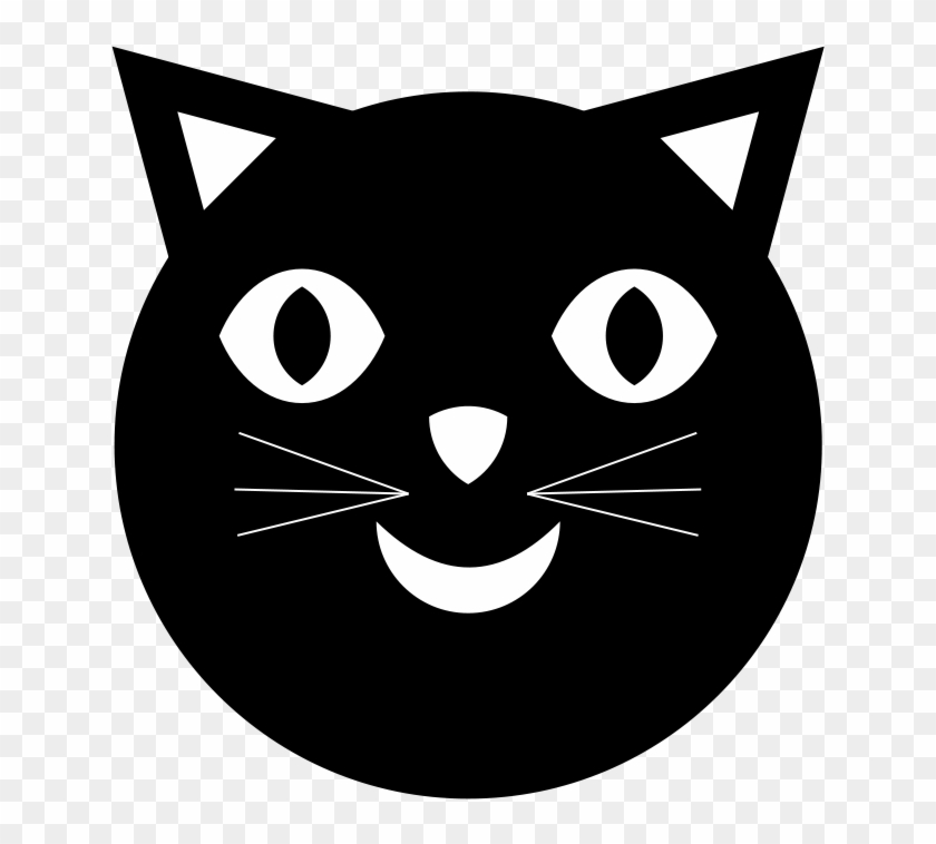 Black Cat Face Clip Art - Clipart Black Cat Face - Png Download