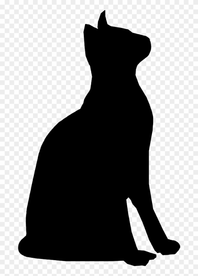 Black Cat Silhouette Clipart - Cat Looking Up Silhouette - Png Download