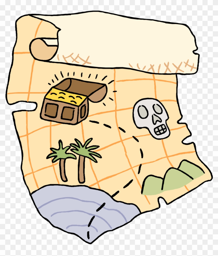 Pirate - Treasure Map Cartoon Png Clipart