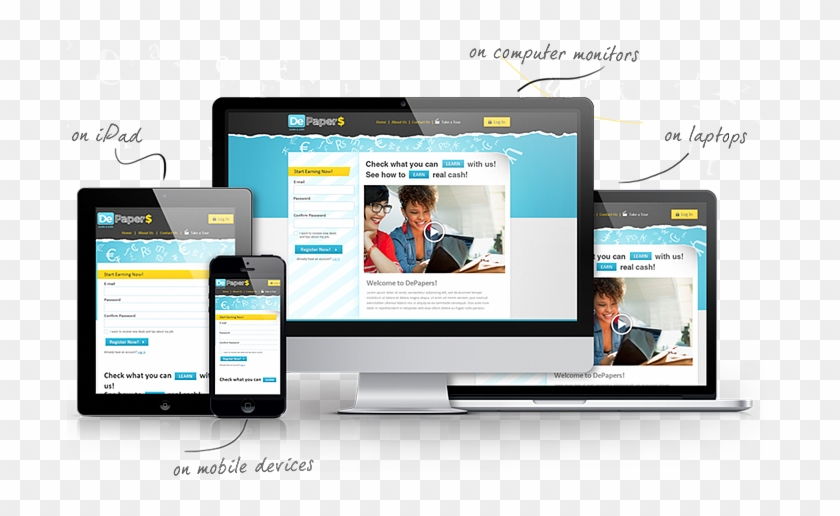 Psd To Responsive Website Template - Responsive Website Design Psd Clipart