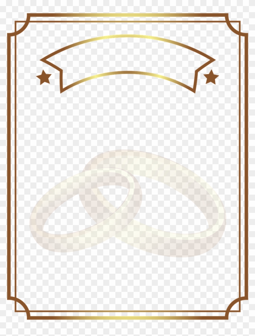 Diploma Gold Wedding Rings - Transparent Wedding Frame Gold Clipart #458039