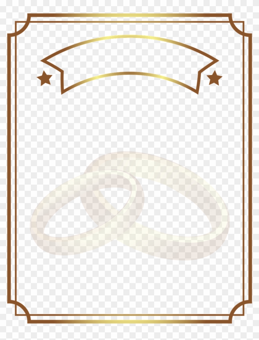 Diploma Gold Wedding Rings - Transparent Wedding Frame Gold Clipart