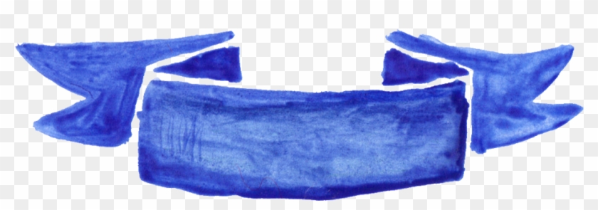 Png File Size - Ribbon Banner Watercolor Png Clipart #458737