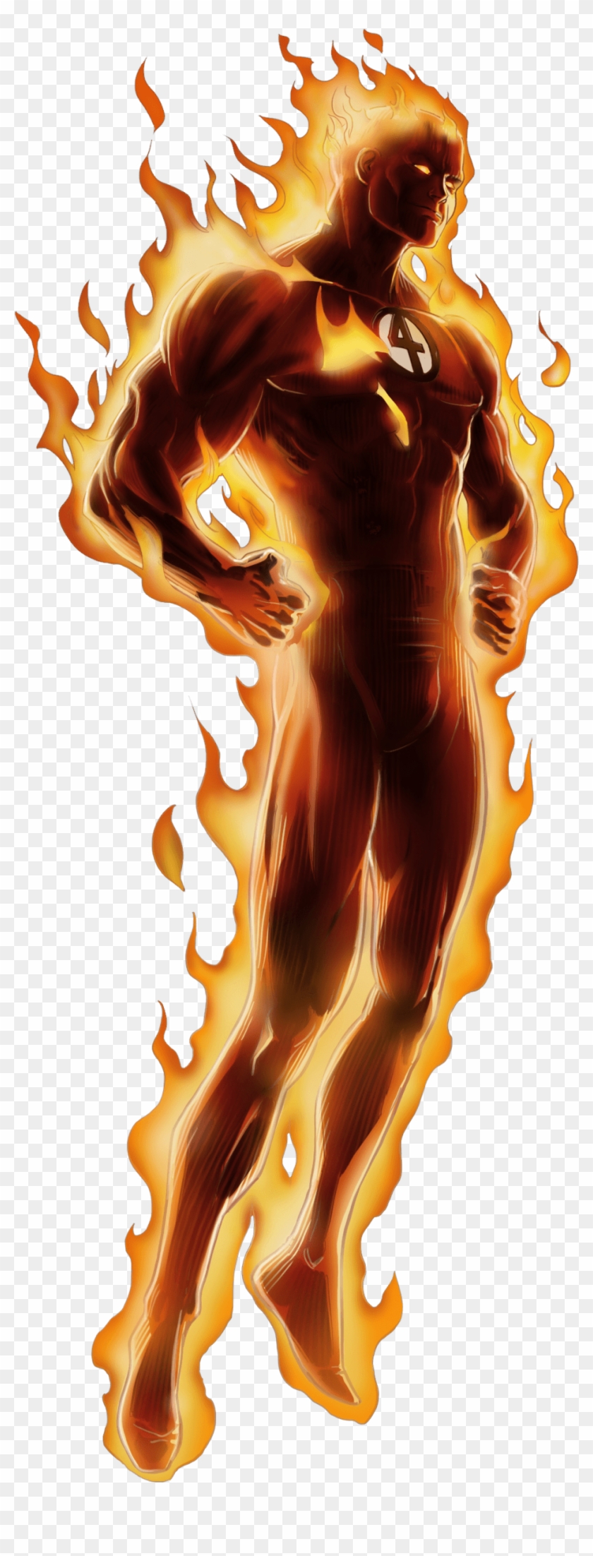 Human Torch Standing - Human Torch Png Clipart #458928
