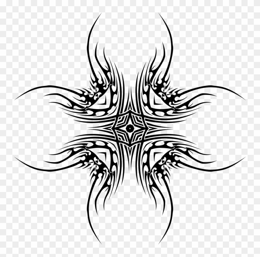 Four-leaf Clover Computer Icons Tattoo Clip Art Shamrock - Tribal Designs Four Leaf Clover - Png Download