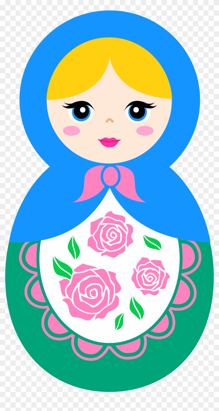 Cute Matryoshka Doll With Blonde Hair - Matryoshka Clipart - Png Download #459064