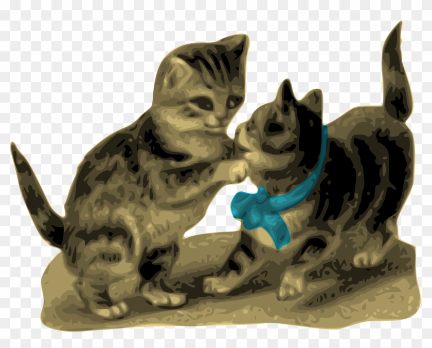 This Free Icons Png Design Of Kittens, One With Blue Clipart
