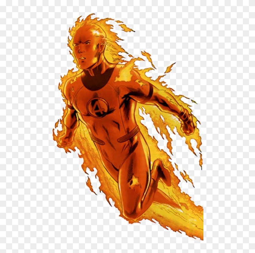 Human Torch Png Free Download - Fantastic Four Human Torch Comics Clipart