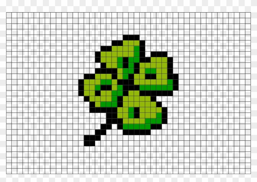 Four Leaf Clover Pixel Art From Brikbook - Grinch Minecraft Pixel Art Clipart #459453
