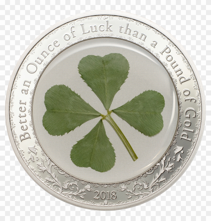 Four Leaf Clover Ounce Of Luck 2018 1 Oz Silver Coin Clipart #459538