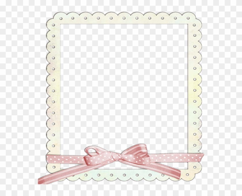 Cream Transparent Frame With Pink Ribbon Clipart