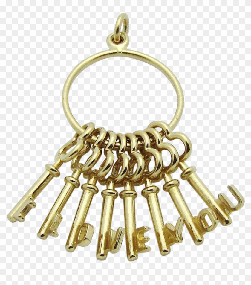 Skeleton Key Png - Love You Keys Charm Clipart #4502334