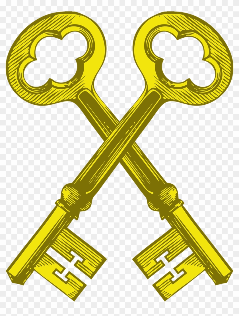 Keys Vintage Key Lock - Skeleton Key Clip Art - Png Download #4502424