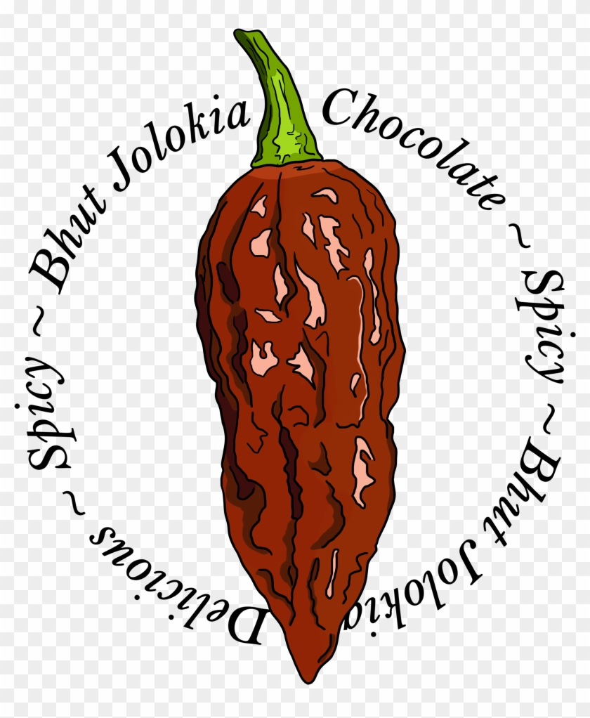 Bhut Jolokia Chocolate Chili Pepper Spicy - Illustration Clipart