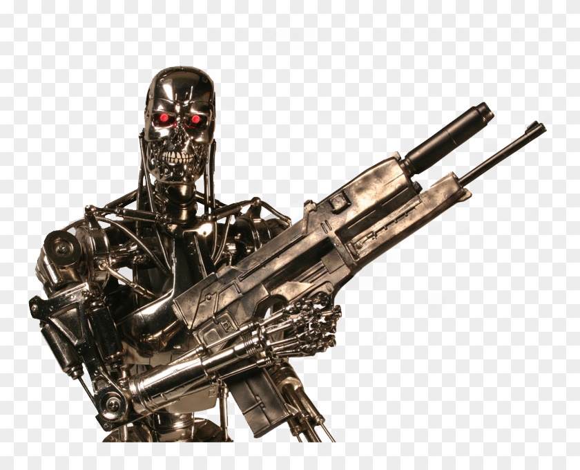 Svg Royalty Free Stock Terminator With Gun - Terminator Robot With Gun Clipart