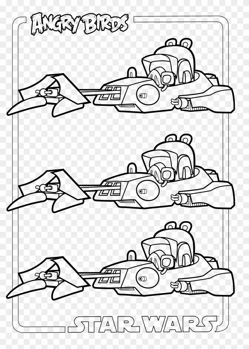Star Wars Speeder Bike Coloring Clipart