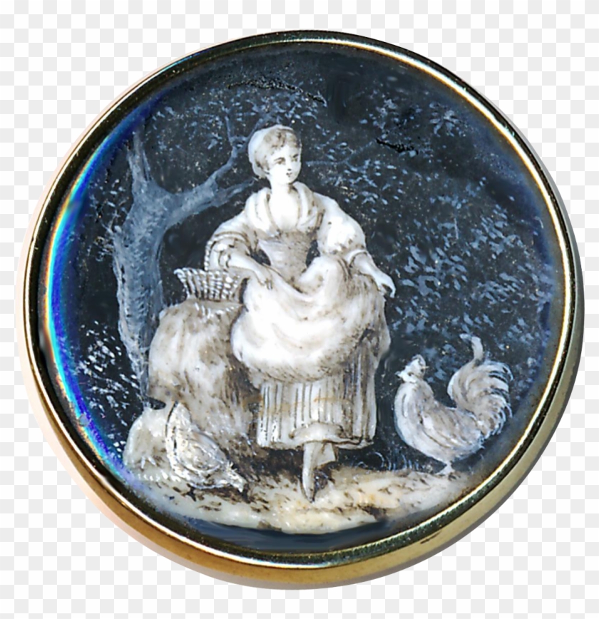 Copyright Rclarner ~ Button Unique Georgian Period - Carving Clipart