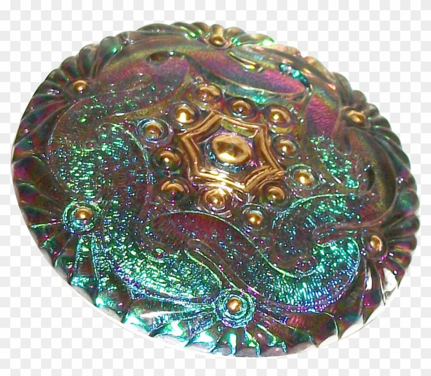 Vintage Buttons Reverse Painted Textured Glass Peacock-gold - Egg Decorating Clipart