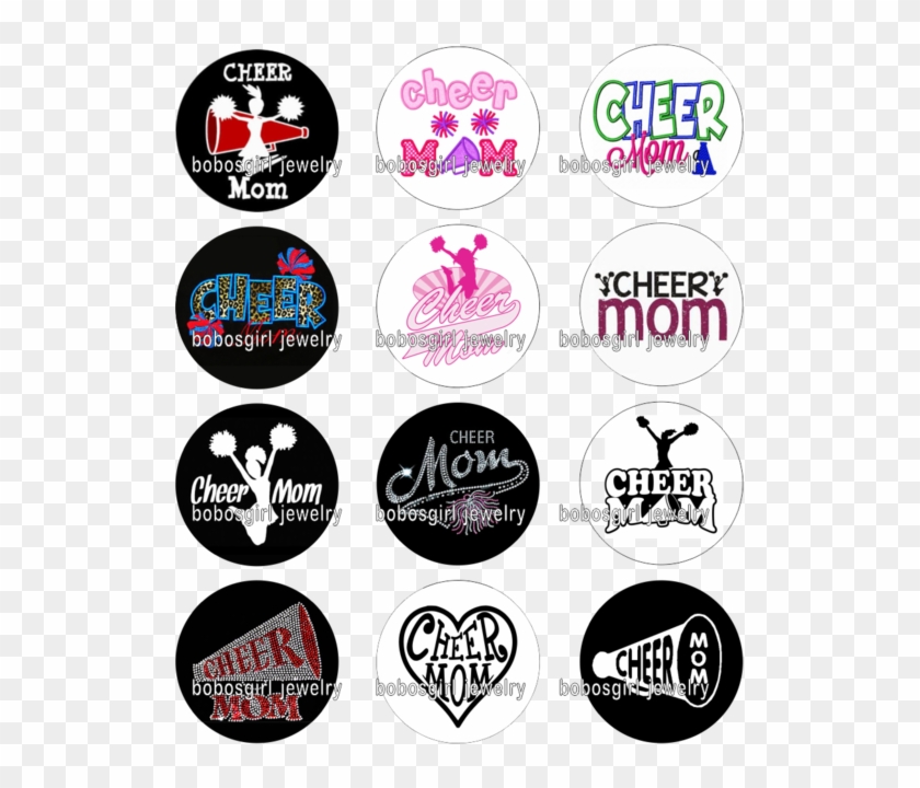 Cheer Mom Glass Button Fit Snap Jewelry - Emblem Clipart #4504696