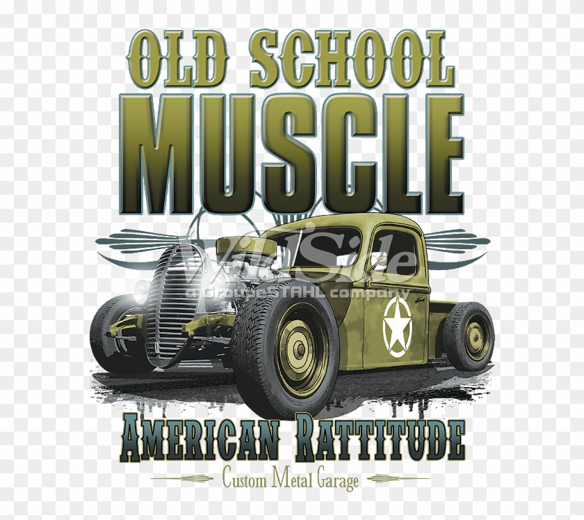 Old School Muscle American Rattitude - Vintage Car Clipart #4505210