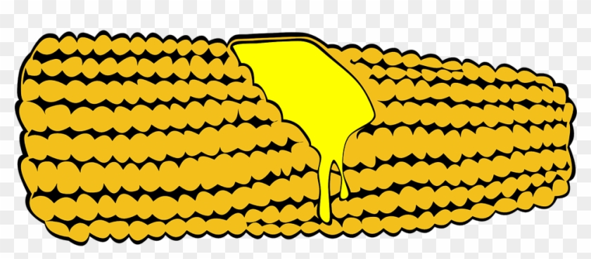 Corn Yellow Roasted Cob Butter Delicious Sweet - Corn On The Cob Clipart Black And White - Png Download