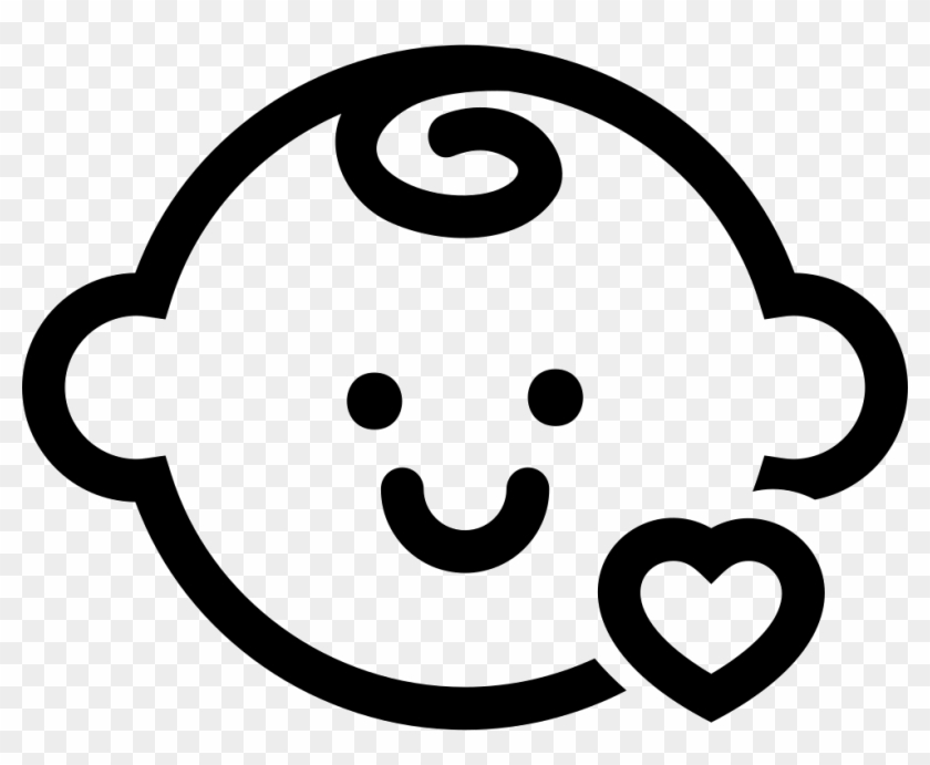 Baby Head With A Small Heart Outline Comments - Baby Png Icon Clipart