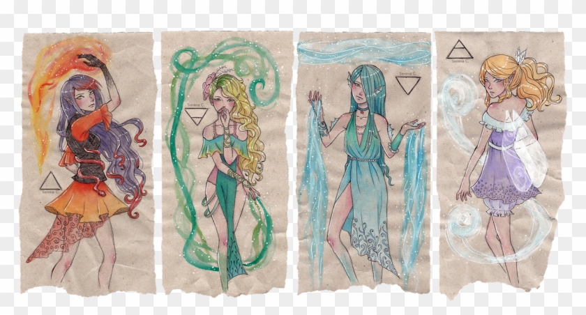 Artists On Tumblr Watercolor Watercolour Art Packaging - Drawings Of The 4 Elements Clipart #4506864