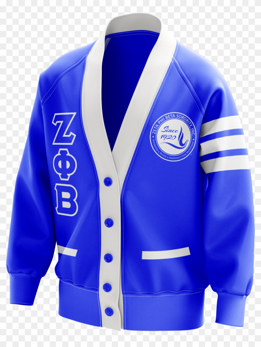 Zeta Phi Beta Striped Cardigan Clipart