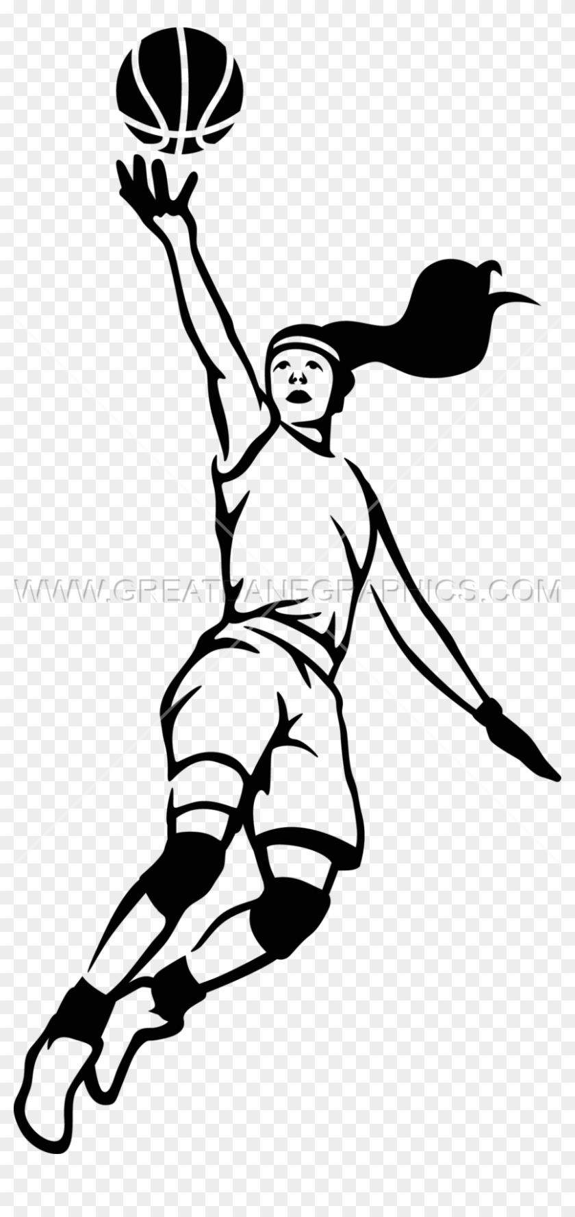 Clip Art Freeuse Stock Girls Download Best X Craft - Girls Basketball Clipart Black And White - Png Download
