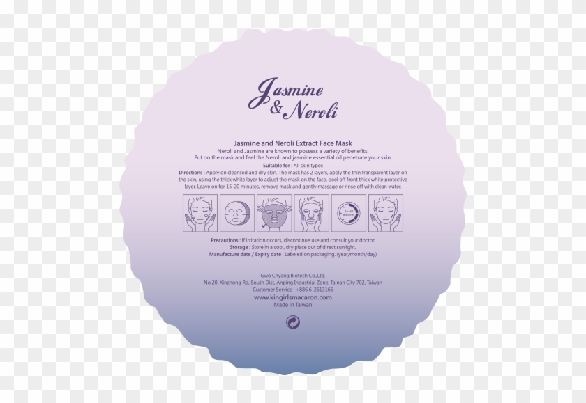 Kingirls Jasmine And Neroli Extract Face Mask - Circle Clipart #4507473