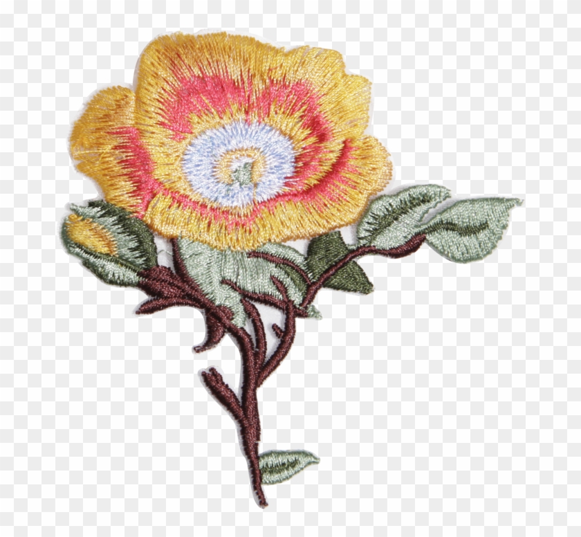 Fancy Yellow Flower Stock Patch For Shirts - Qantu Clipart