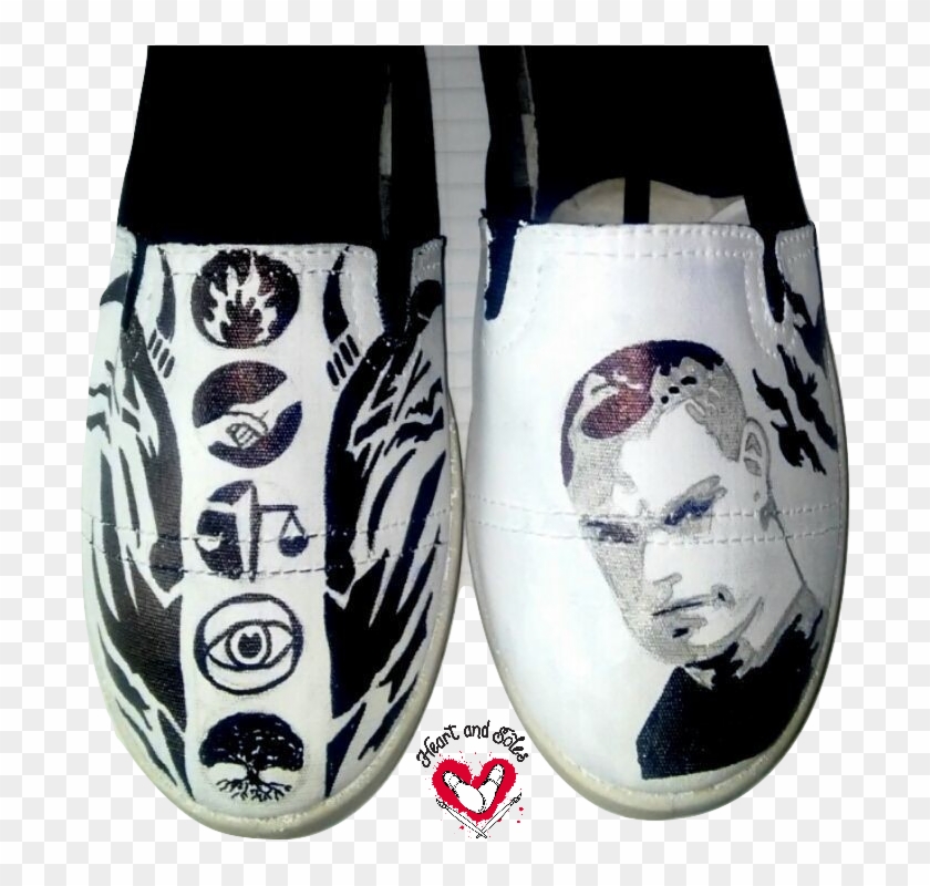 Divergent Hand Painted Shoes - Batman Clipart