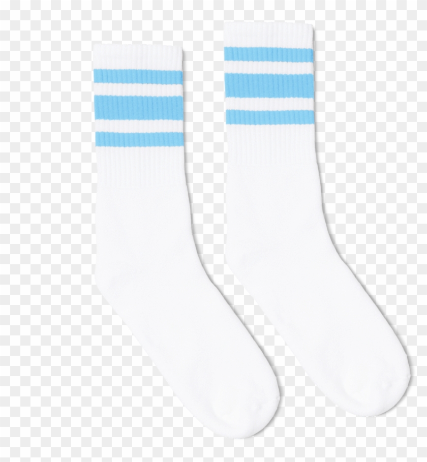 Carolina Blue Striped Socks - Sock Clipart