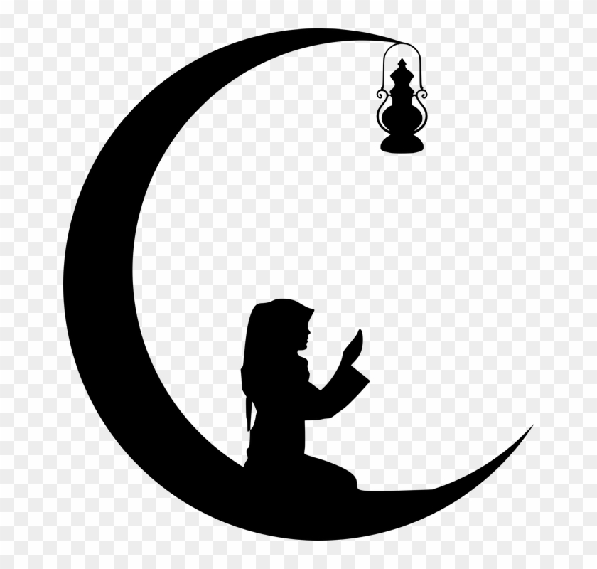 Ramadan Kareem Moon Masjid Eid Arabic Night - Hijab Prayer Clipart - Png Download
